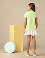 U.S. Polo Assn. Kids Girls Brand Printed Relaxed Fit Polo Shirt
