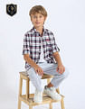 U.S. Polo Assn. Kids Boys Gingham Checked Regular Fit Shirt