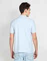 Flying Machine Pattern Knit Cotton Polo Shirt