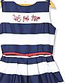 U.S. Polo Assn. Kids Cotton Striped Fit And Flare Dress