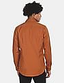 Calvin Klein Men Rust Slim Fit Solid Casual Shirt