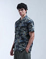 Flying Machine Tropical Printed Pure Cotton Cuban Shirt