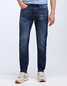 Flying Machine Slash Slim Tapered Fit Blue Jeans