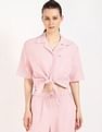 Tommy Hilfiger Solid Cropped Shirt