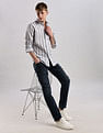 Calvin Klein Jeans Vertical Stripes Slim Fit Plain Woven Shirt