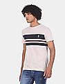 U.S. Polo Assn. Men Off White Cotton Striped T-Shirt