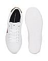 Tommy Hilfiger Women White Lace Up Brand Flag Sneakers