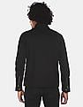 Flying Machine High Neck Zip Up Solid Jacket