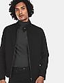 Flying Machine High Neck Zip Up Solid Jacket