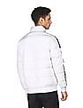 U.S. Polo Assn. Men White High Neck Solid Quilted Jacket