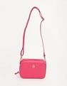 Tommy Hilfiger Solid Pink Pu Sling Bag