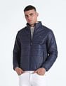 Flying Machine High Neck Solid Quilted Jacket