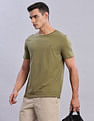 Tommy Hilfiger Mens Green Solid T-Shirt