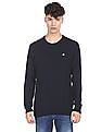 Aeropostale Men Navy Crew Neck Textured Sweater