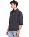 Flying Machine Spread Collar Abstract Print Shirt