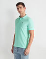 Arrow Sports Solid Patterned Collar Polo Shirt
