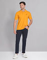 AD by Arvind Cotton Solid Polo Shirt