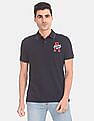Aeropostale Men White Cotton Numeric Appliqued Polo Shirt