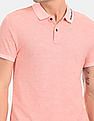 Calvin Klein Men Pink Institutional Heathered Cotton Pique Polo Shirt