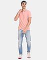 Calvin Klein Men Pink Institutional Heathered Cotton Pique Polo Shirt