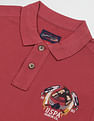 U.S. Polo Assn. Denim Co. Men Maroon Pique Solid Cotton Polo Shirt