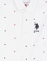 U.S. Polo Assn. Kids Boys Rounded Cuff Printed Shirt