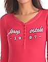 Aeropostale Long Sleeve Ribbed Henley T-Shirt