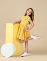 U.S. Polo Assn. Kids Girls Embroidered Collar Pure Cotton Dress