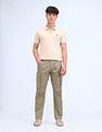 Flying Machine Relaxed Fit Solid Cargo Trousers