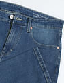 Flying Machine Stone Wash Slash Slim Tapered Fit Jeans