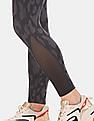 Calvin Klein Women Black And Grey Allover Animal Print 7/8 Active Leggings