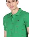 AD by Arvind Typography Print Cotton Polo Shirt