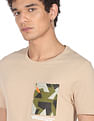 Flying Machine Patch Pocket Solid Cotton T-Shirt