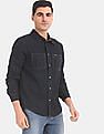 Calvin Klein Men Dark Blue Long Sleeve Utility Denim Casual Shirt