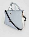 Tommy Hilfiger Solid Blue PU Hand Bags