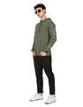 Flying Machine Brand Tape Solid Hooded Sweatshirt