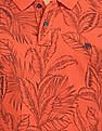 Aeropostale Men Orange Printed Pique Polo Shirt