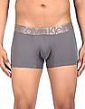 Calvin Klein Underwear Men Grey Elasticized Brand Waist Solid Trunks