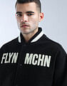 Flying Machine Appliqued Pattern Relaxed Fit Varsity Jacket