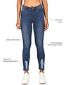Flying Machine Women Mid Rise Distressed Jeans