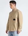 Calvin Klein Solid pattern Zipper Placket Casual Shirt