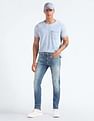 Flying Machine Mid Rise Slash Slim Tapered Jeans
