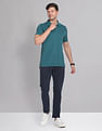 AD by Arvind Cotton Solid Polo Shirt