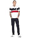 Aeropostale Men White Short Sleeve Colour Block Polo Shirt