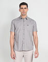 Arrow Sports Short Sleeve Vertical Stripe Casual Shirt