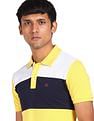 AD by Arvind Cotton Colour Block Polo Shirt