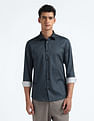 Flying Machine Geometric Print Cotton Shirt