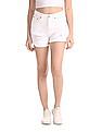 Aeropostale White Distressed Cheeky Denim Shorts