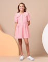 U.S. Polo Assn. Kids Girls Cape Collar Solid Mini Dress