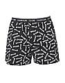 Calvin Klein Underwear Men Black Mid Rise Brand Print Cotton Boxers